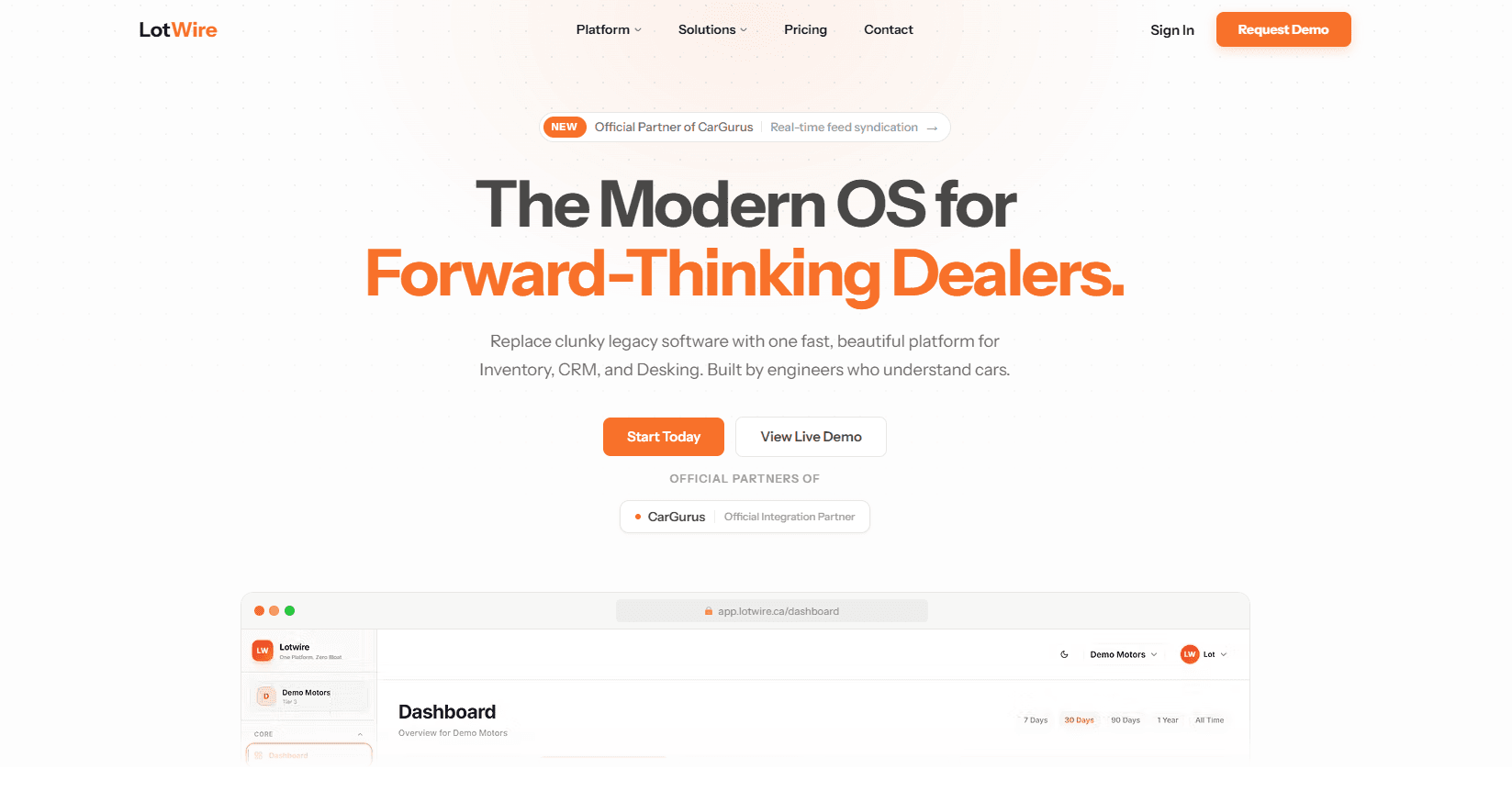 LotWire dashboard header image